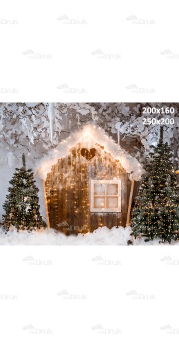 Tło fotograficzne BN_273 domek, Boże Narodzenie, zima